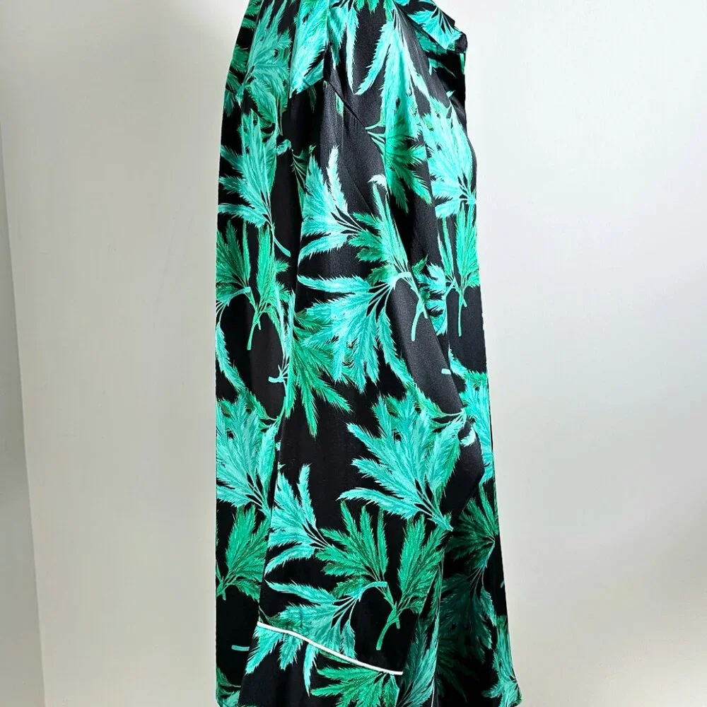 Fe Noel x Target Palm Print Button Down Shirt 2X Green Black Resort Coverup